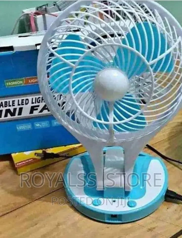 Rechargeable Portable Fan With LED Lights