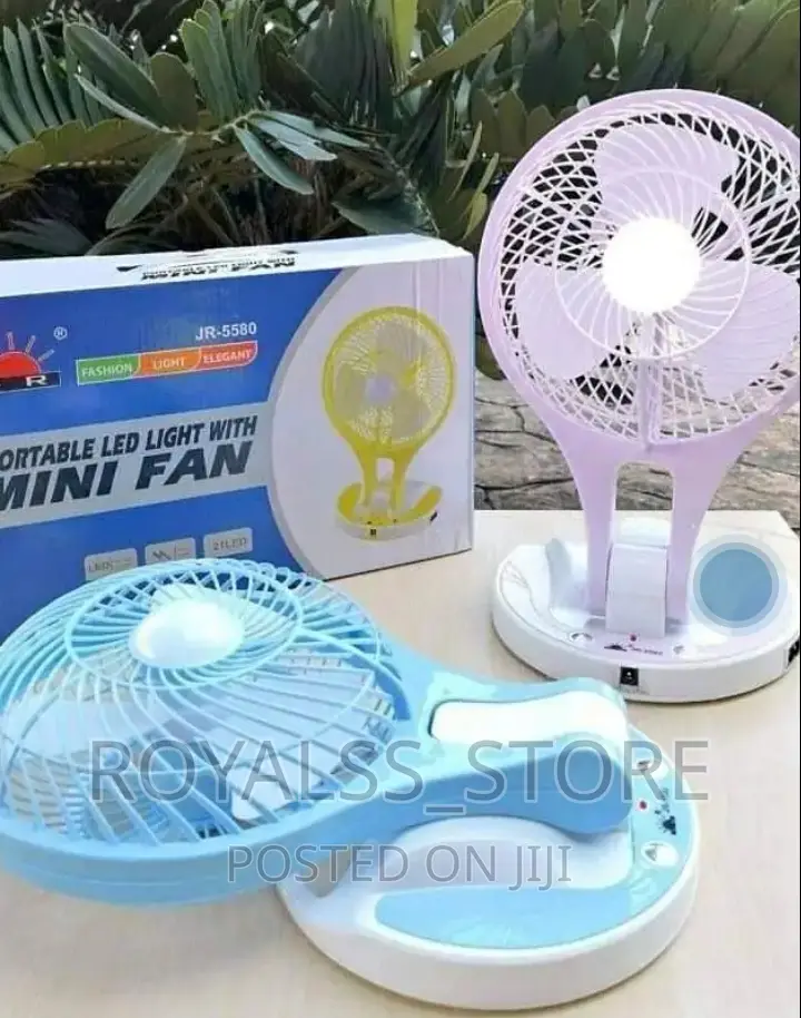 Rechargeable Portable Fan With LED Lights