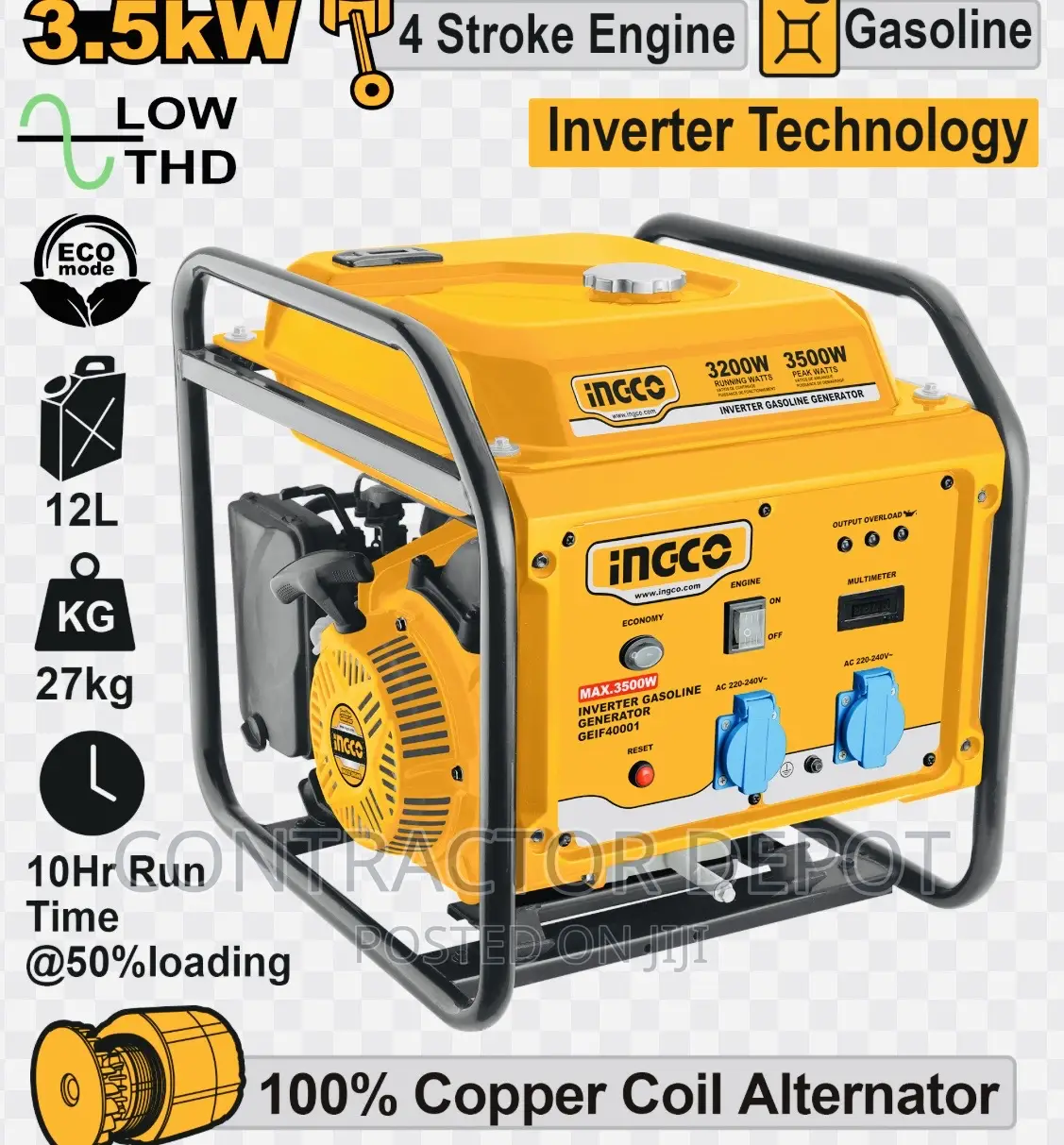 Ingco Inverter Gasoline Generator 3.5KW - GEIF40001