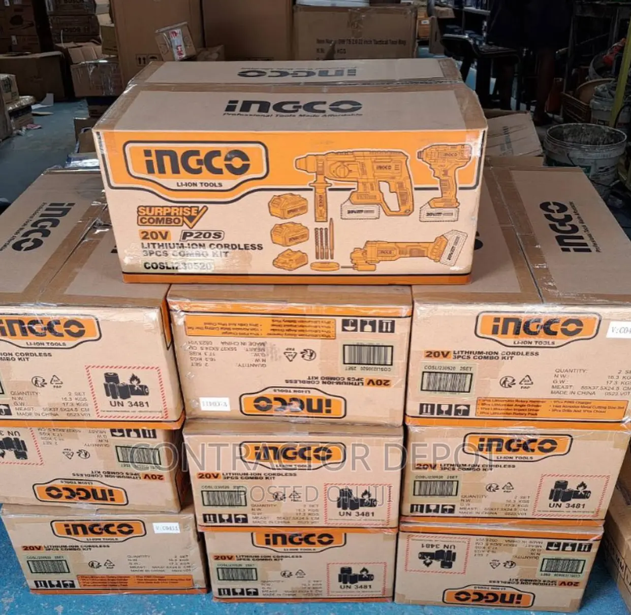 25 Mm Ingco Lithion Ion Cordless Combo Kit Cosli230520
