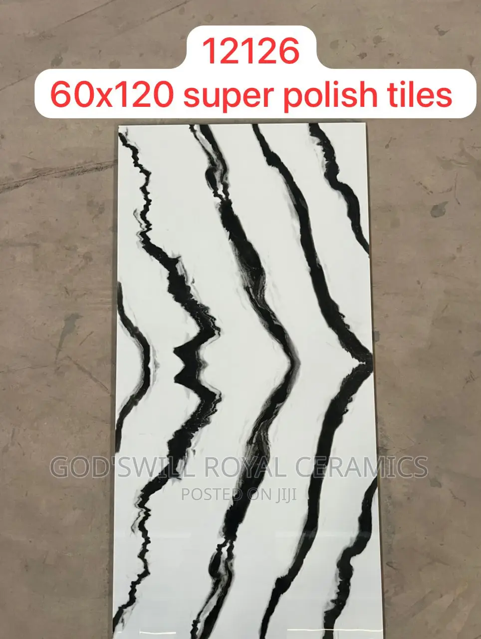Black and White Super Polished Tiles