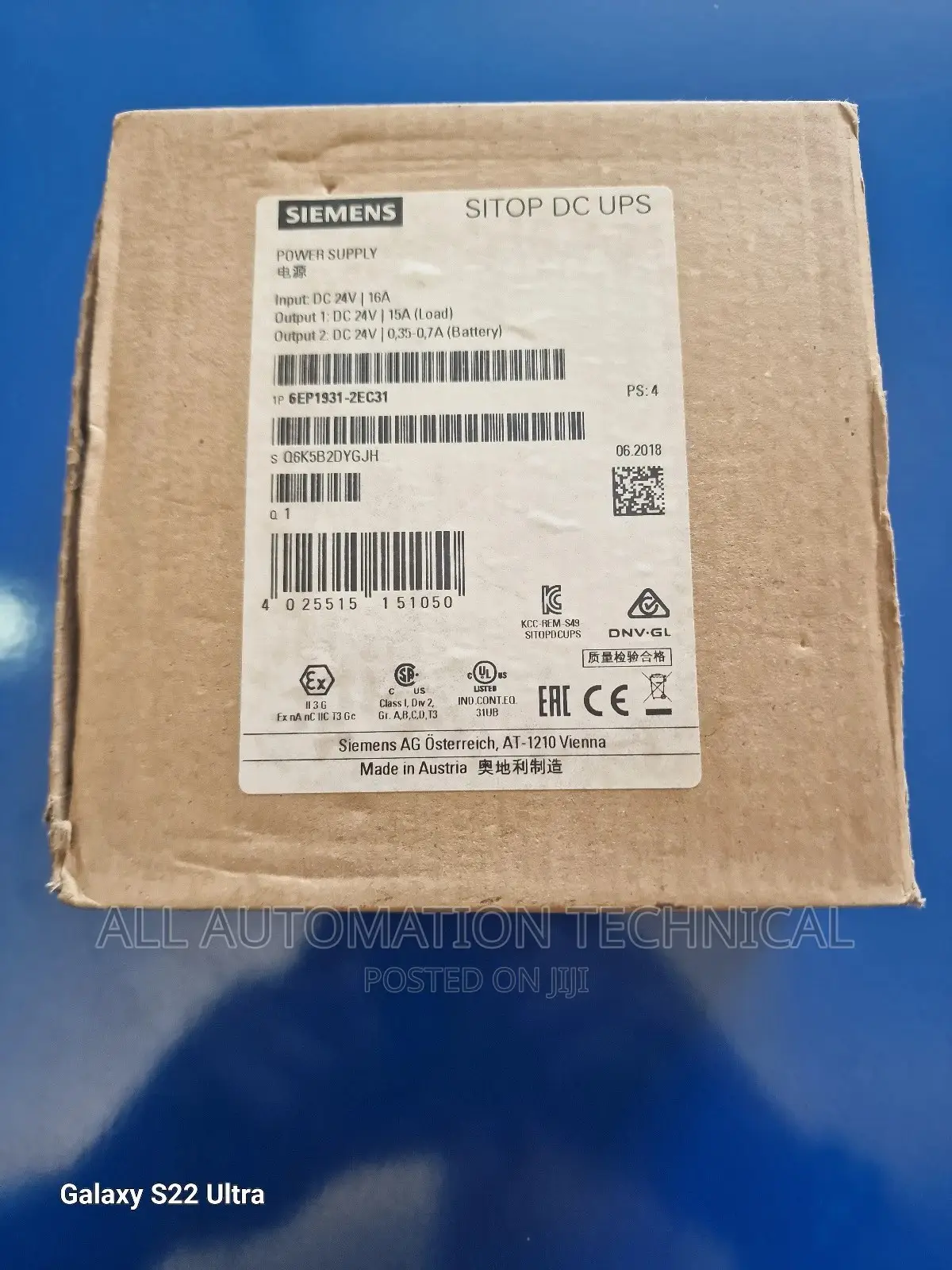 Sitop DC UPS Module 15A With Serial Interface 6ep1931-2ec31