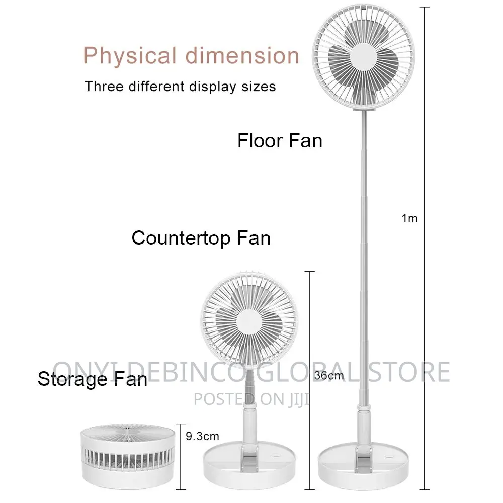 Lontor Rechargeable Adjustable Table or Floor Fan 7 Inches