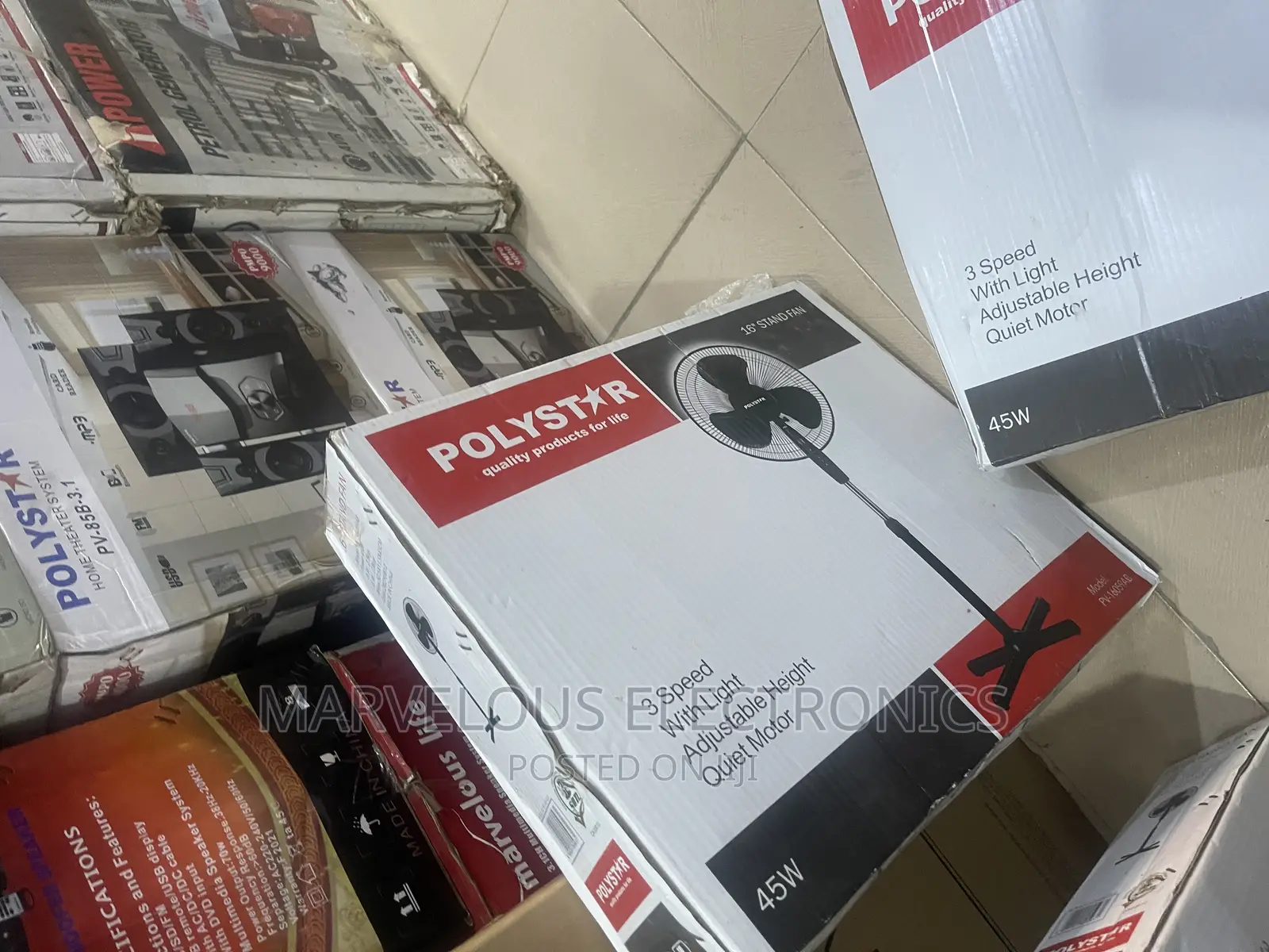 Brand New Polystar 16inch Standing Fan With Light