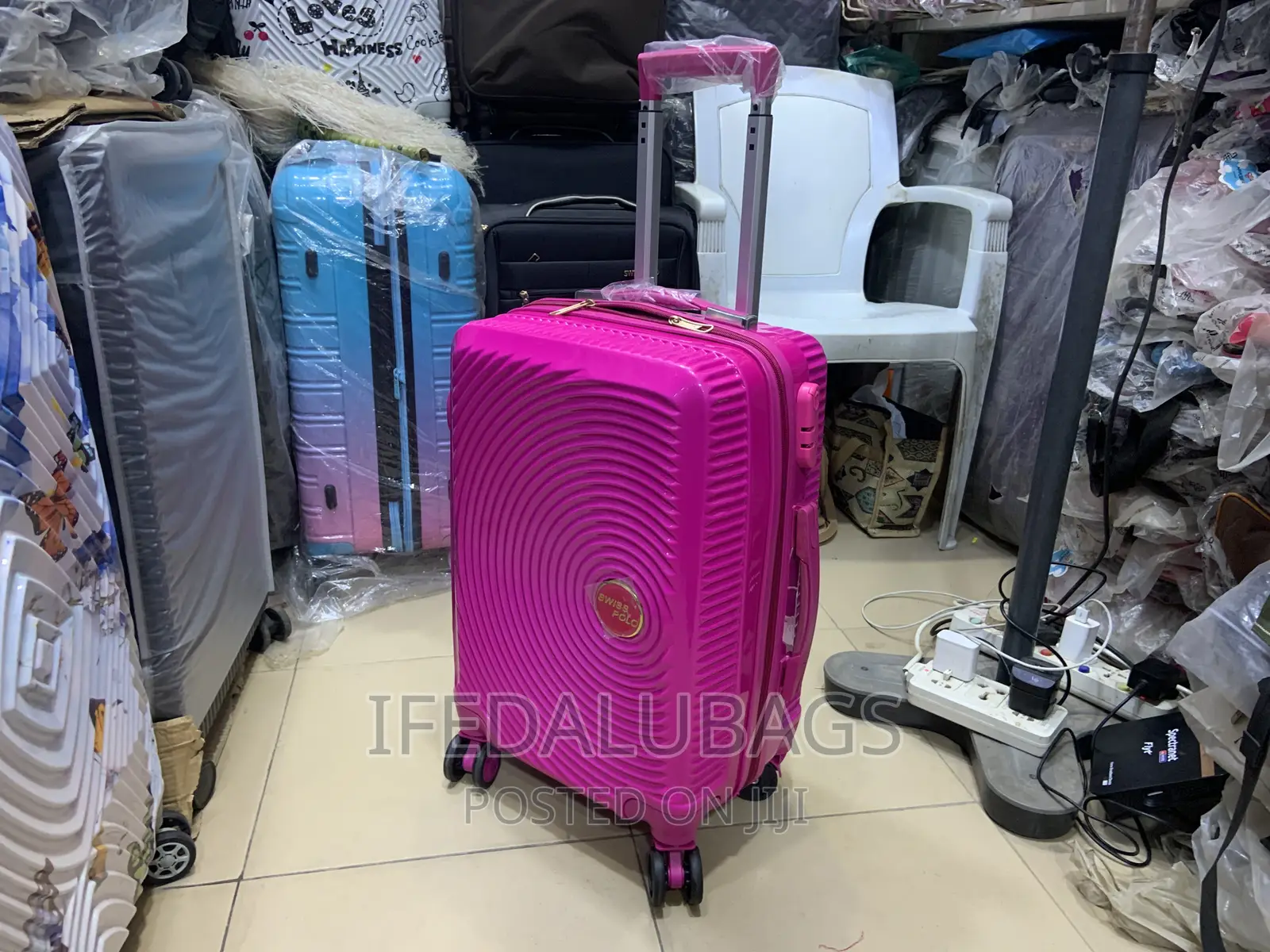 Small Size Pink Plastic Travel Luggage