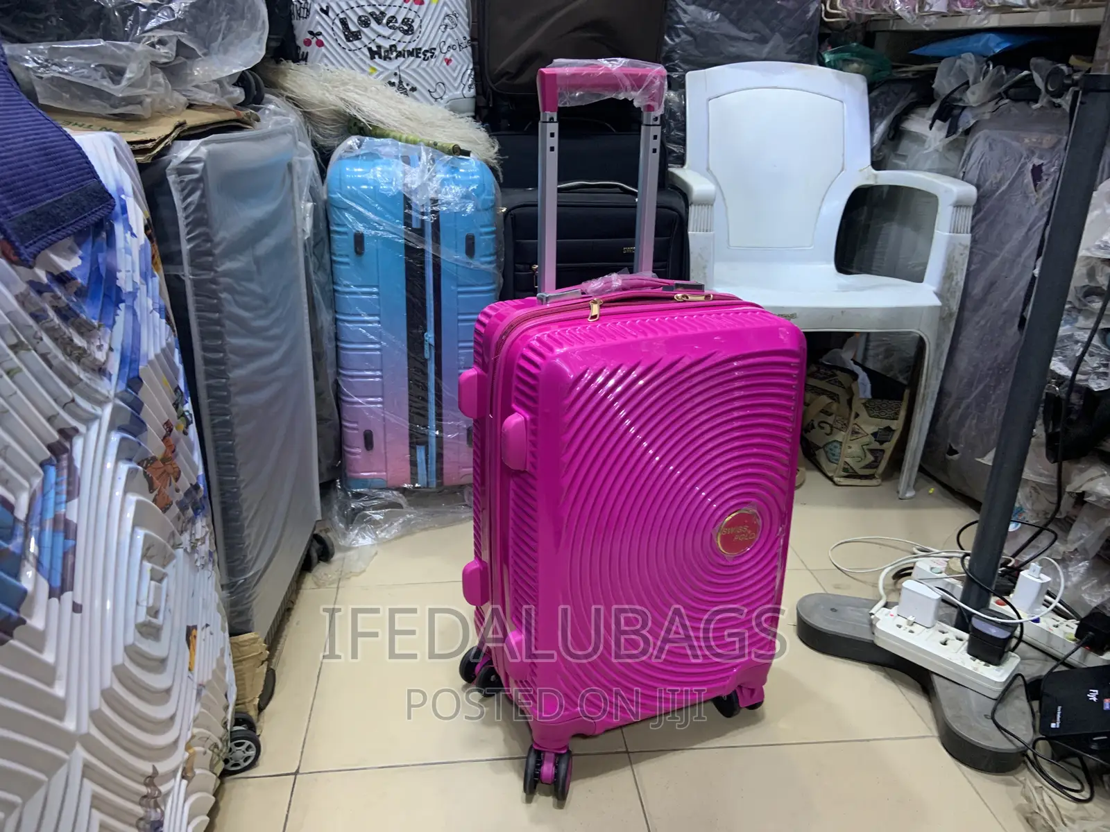 Small Size Pink Plastic Travel Luggage
