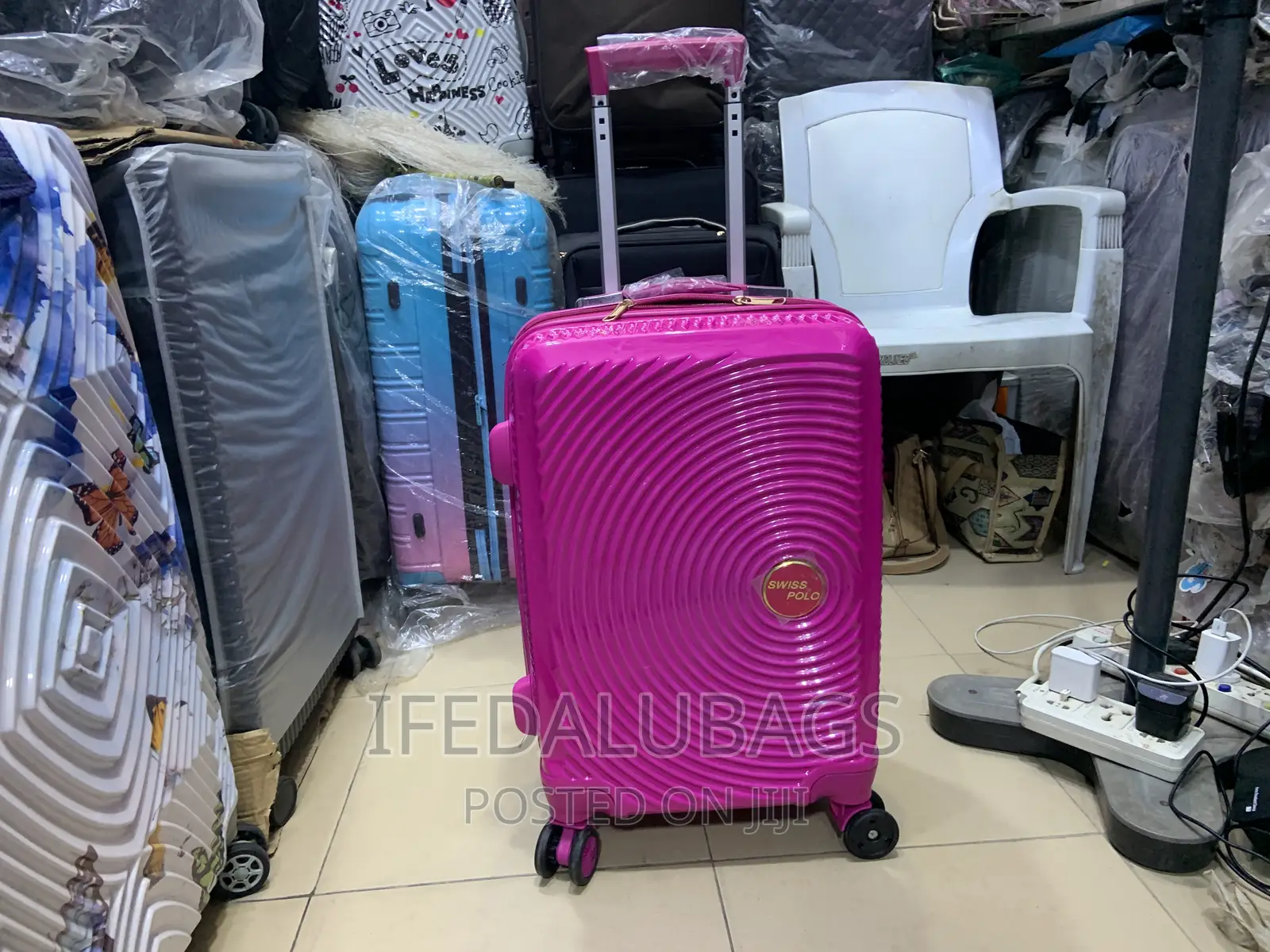 Small Size Pink Plastic Travel Luggage