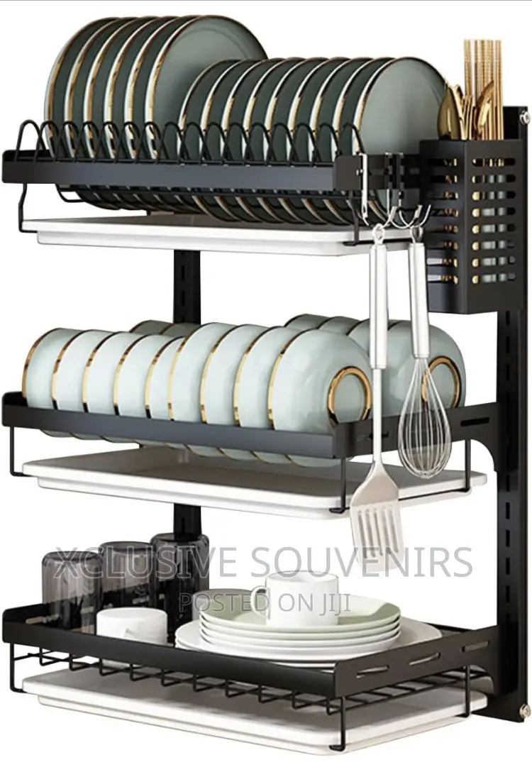 3tier Wall Mount Heavy Duty Stainless Steel Dish Organizer