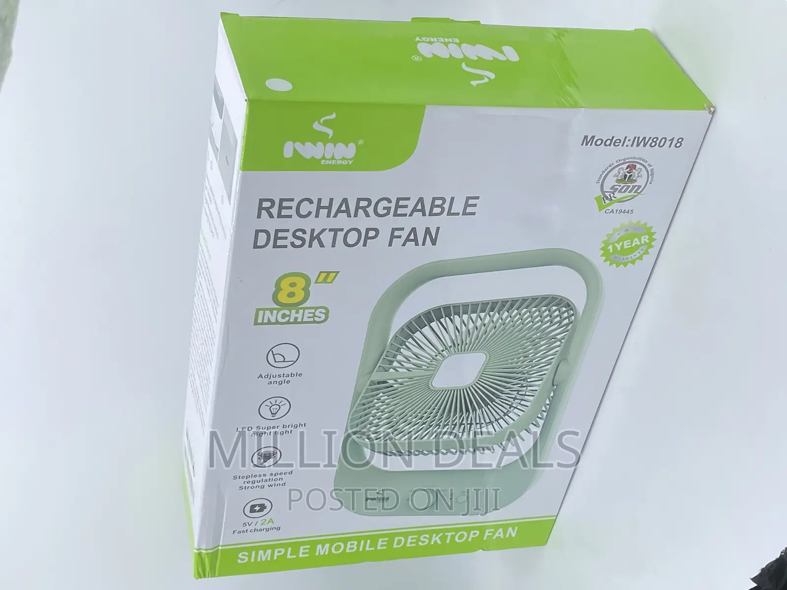 Unique Portable Rechargeable Desktop Fan