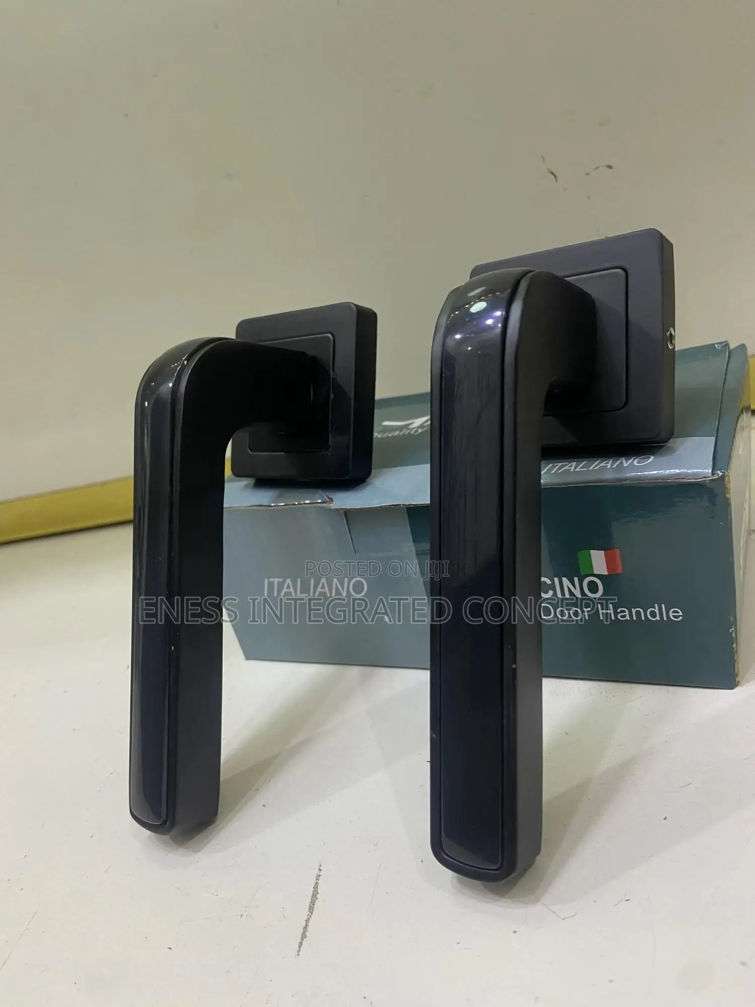 Black Coated Square Door Lock Set