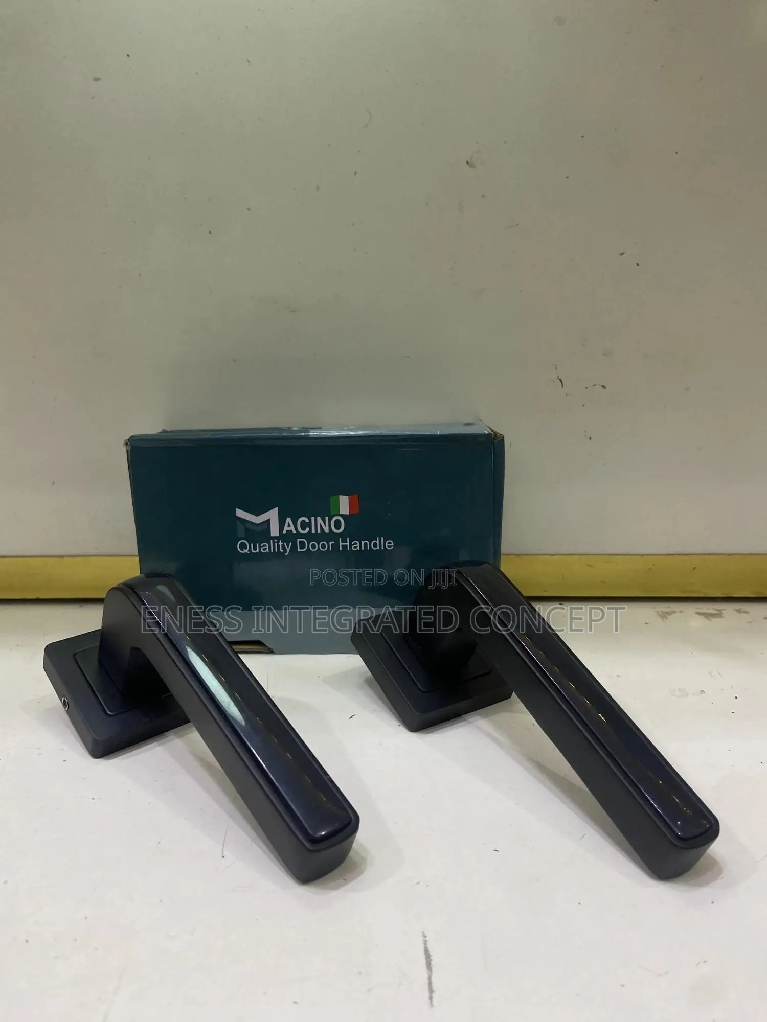 Black Coated Square Door Lock Set
