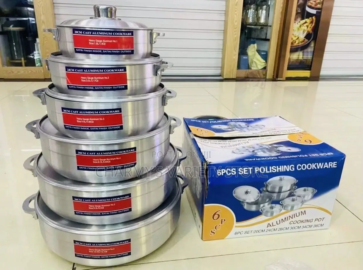 6 PCS Polished Aluminum Pot