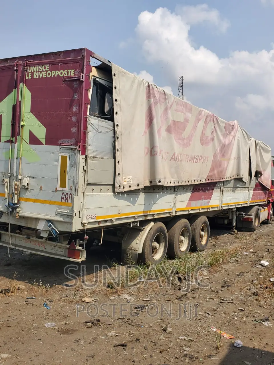 Tokunbo 60tons 40feet Flatbed Triple Axle Six Jumbo Tyres