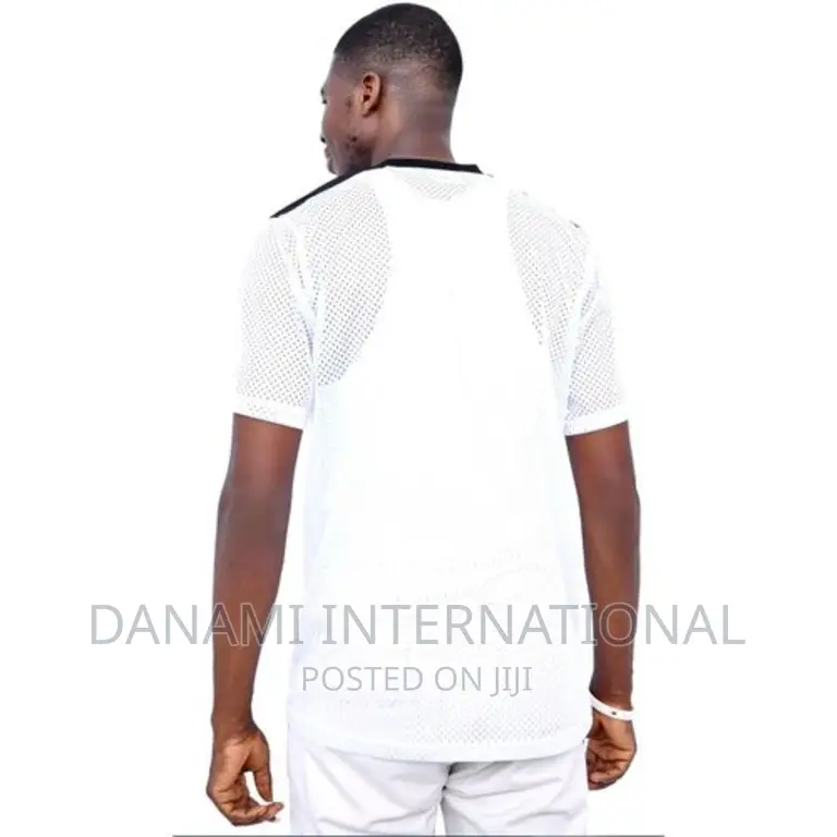 Danami Blank Plain Mesh Jersey T Shirt- White Black