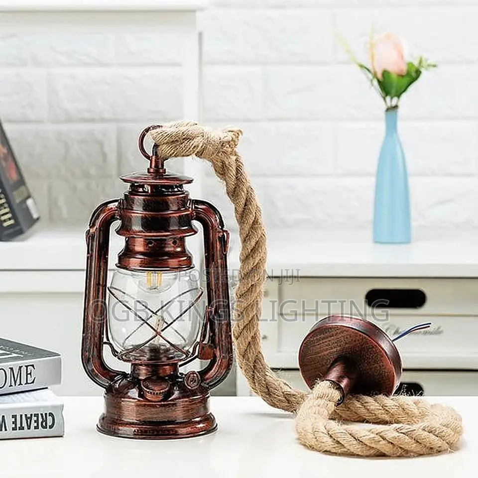 Rustic E27 Pendant Hanging LAMP for Farmhouse Living Room