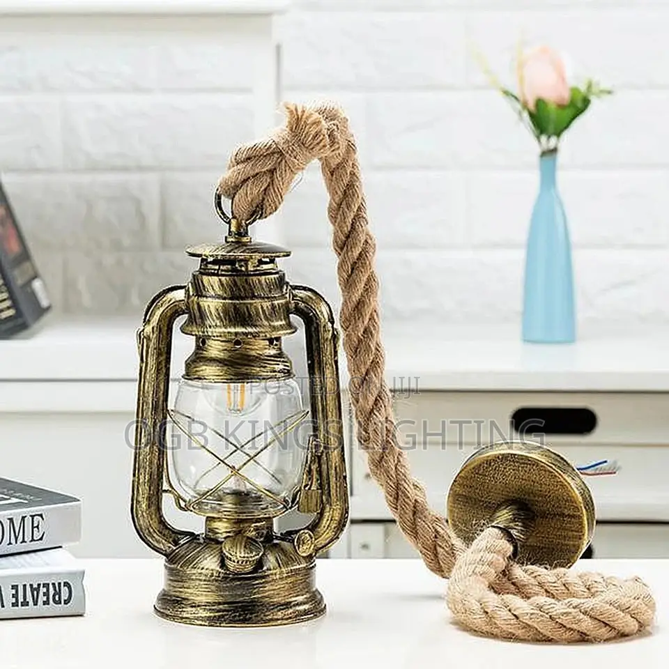 Rustic E27 Pendant Hanging LAMP for Farmhouse Living Room
