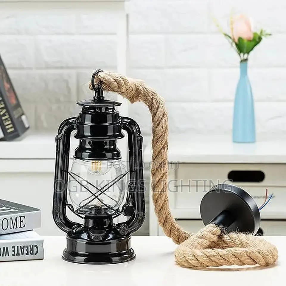 Rustic E27 Pendant Hanging LAMP for Farmhouse Living Room
