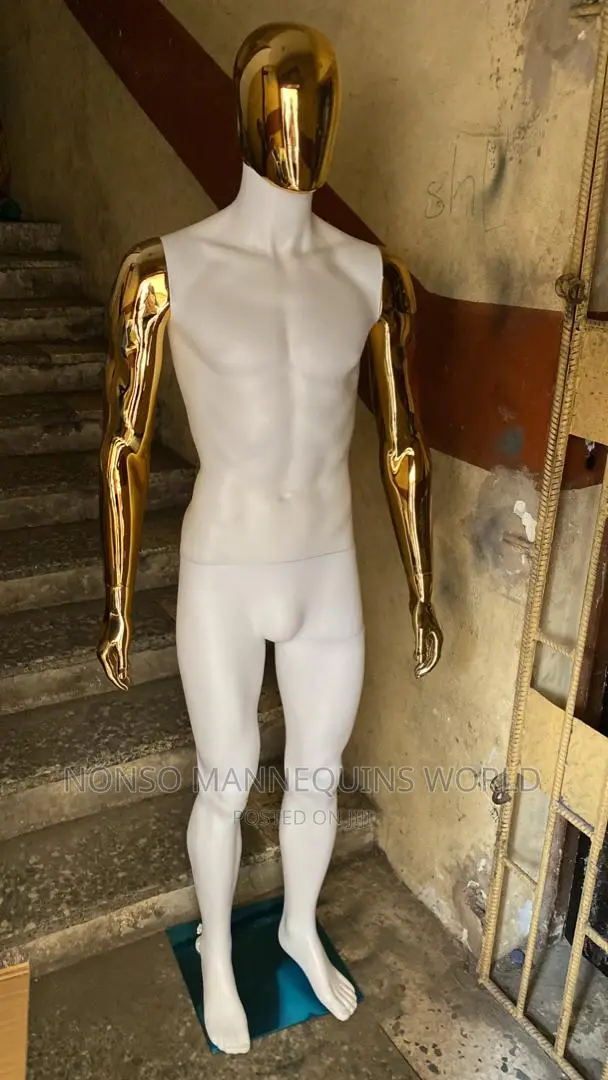 White and Gold Male Full Display Mannequin