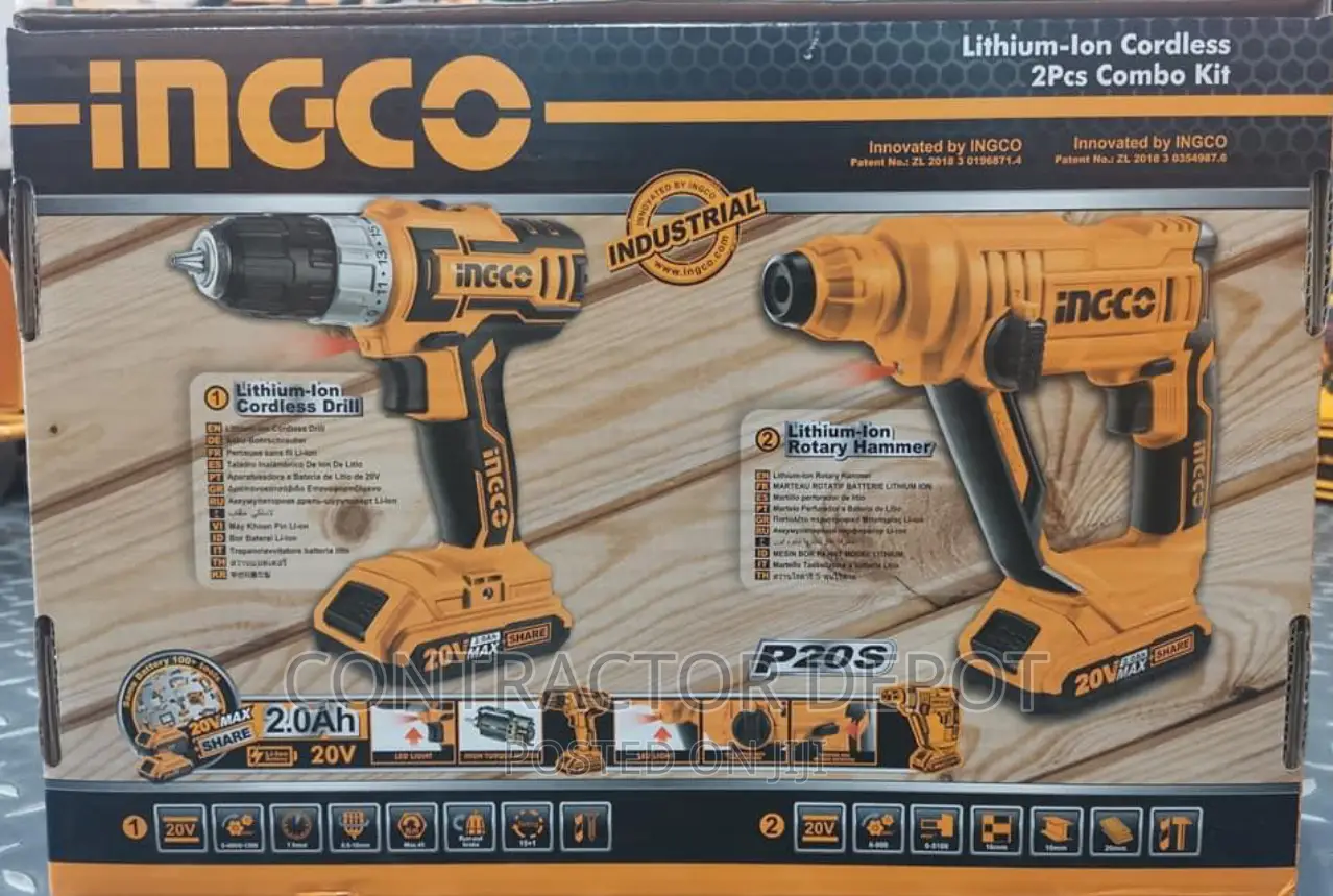 Ingco Cordless Drill and Cordless Rotary Hammer Combo KIT