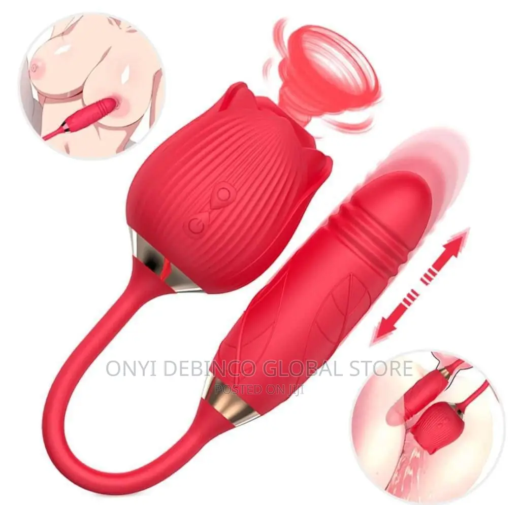 Rose Vibrator Nipple Sucker Clitoris Vibrator With Dildo