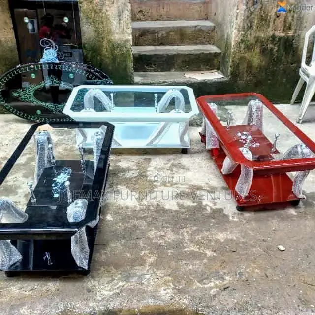 Glass Center Table With Wooden Legs
