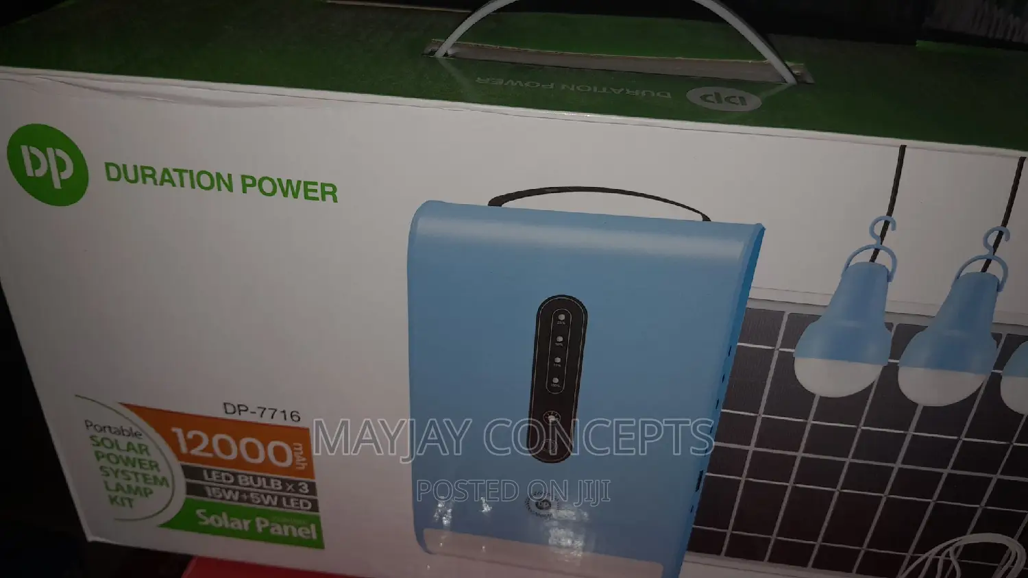 DP 12000mah Multifunctional Solar Light Kit-3bulbs USB Port
