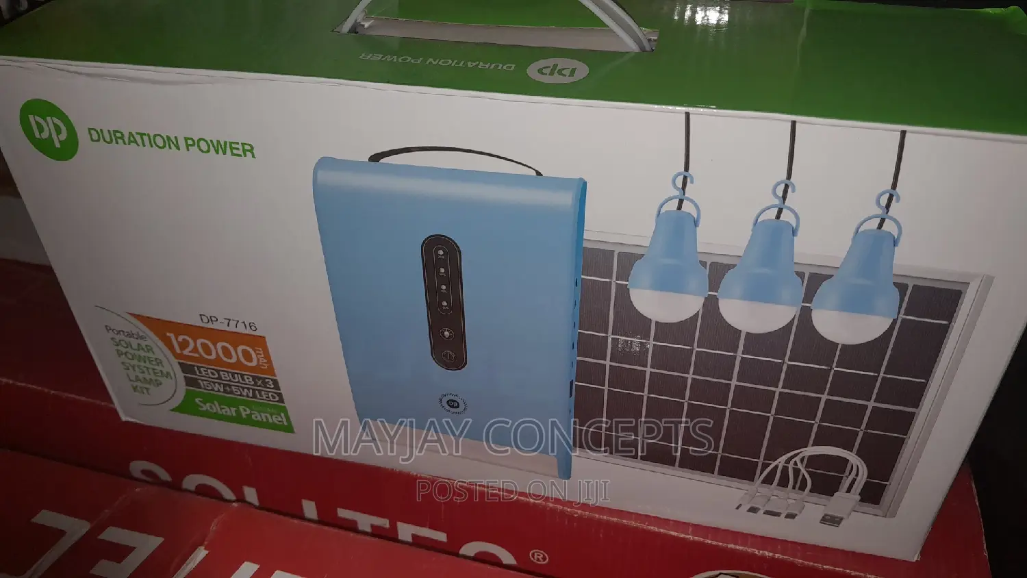 DP 12000mah Multifunctional Solar Light Kit-3bulbs USB Port