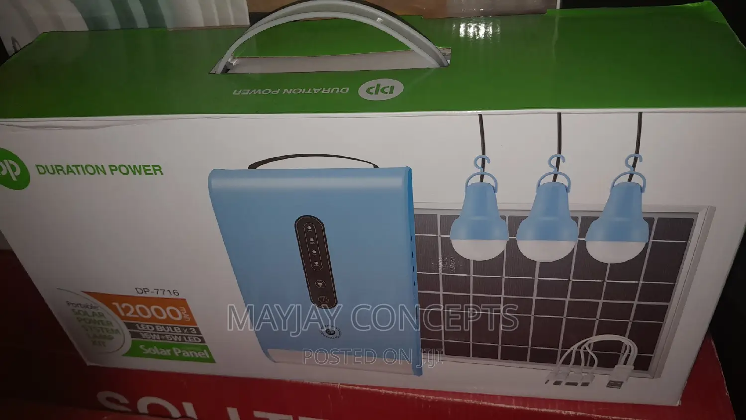 DP 12000mah Multifunctional Solar Light Kit-3bulbs USB Port