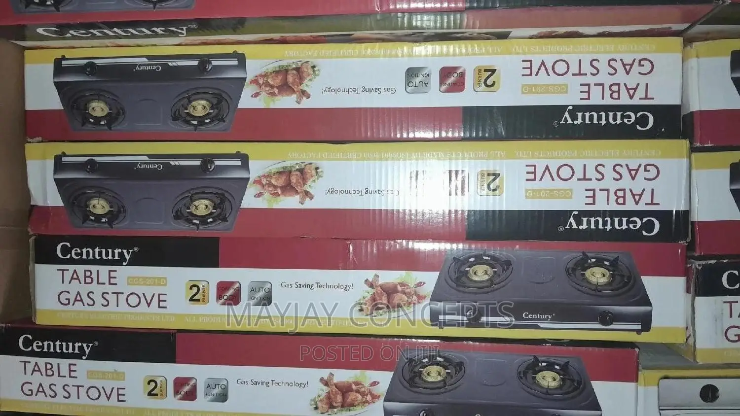 Century Double Burner Table Top Gas Cooker Black| Cgs201