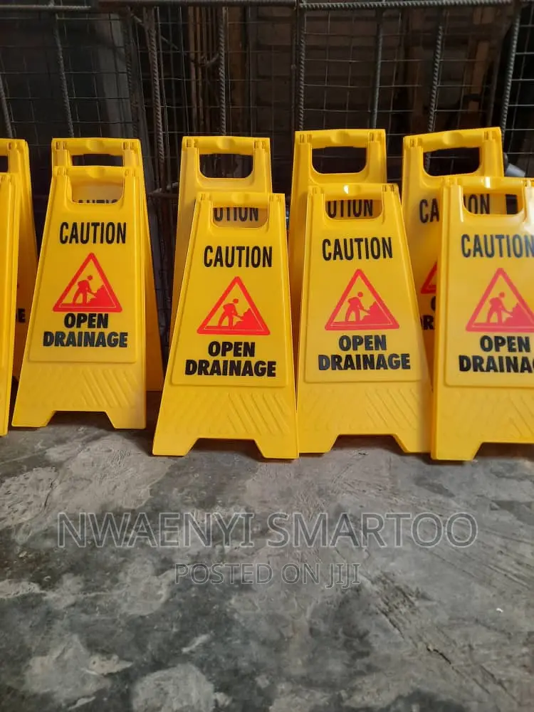 Caution Sign Different Types Yellow