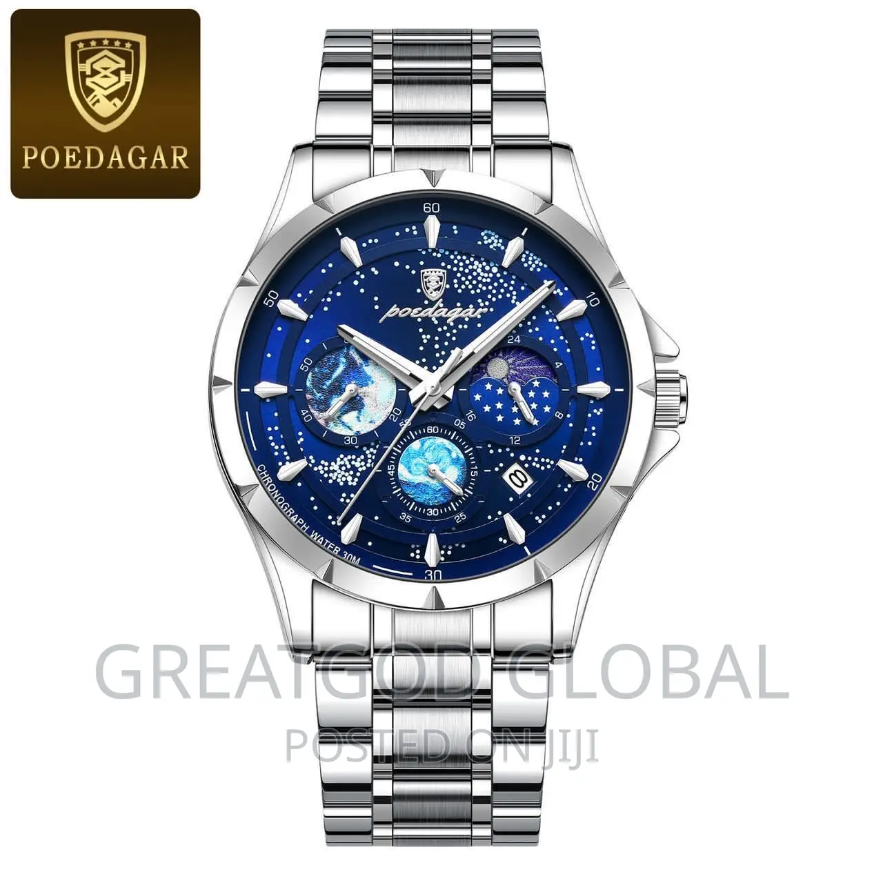 Chronograph Poedagar Quartz Movement Wristwatch.