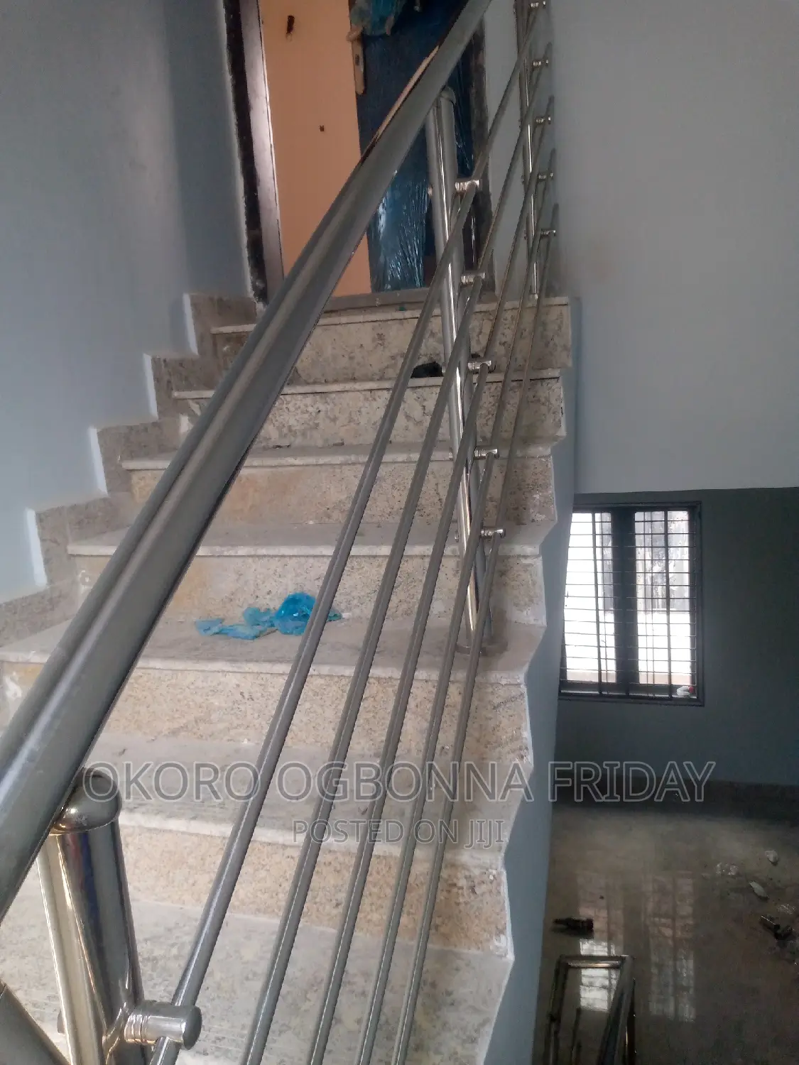 Stainless Handle on Staircase