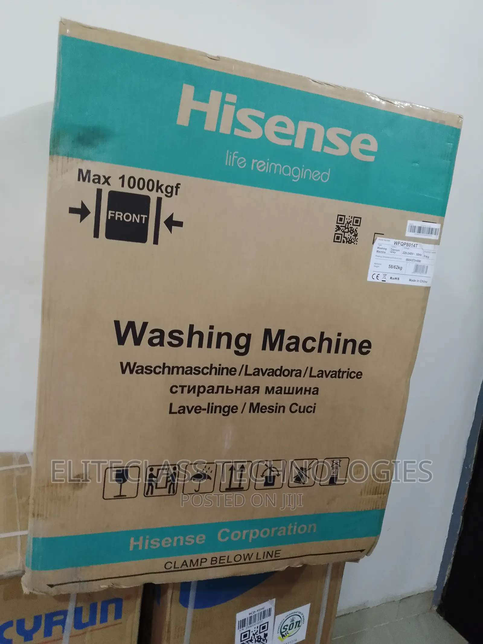 Brand New Hisense WFQP8014T 8KG Front Load Washing Machine