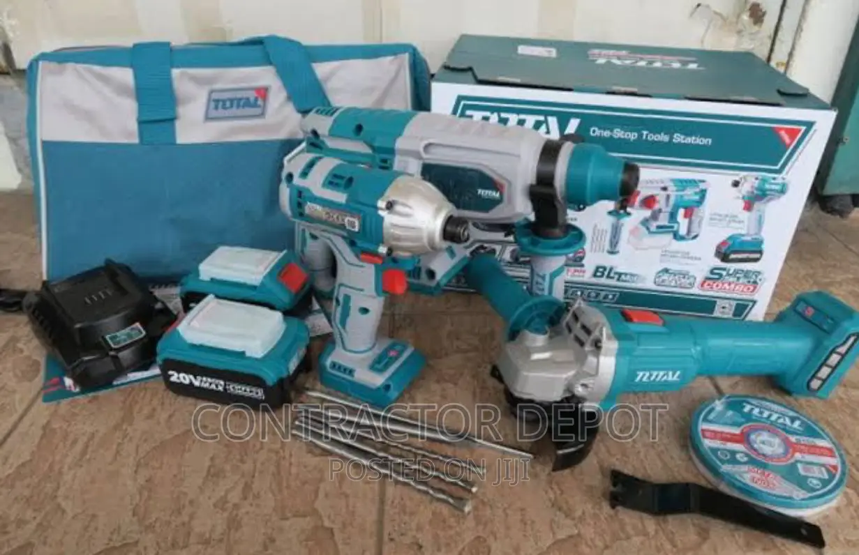 Total 3pcs Cordless 20V Li-Ion Brushless Combo Kit Set