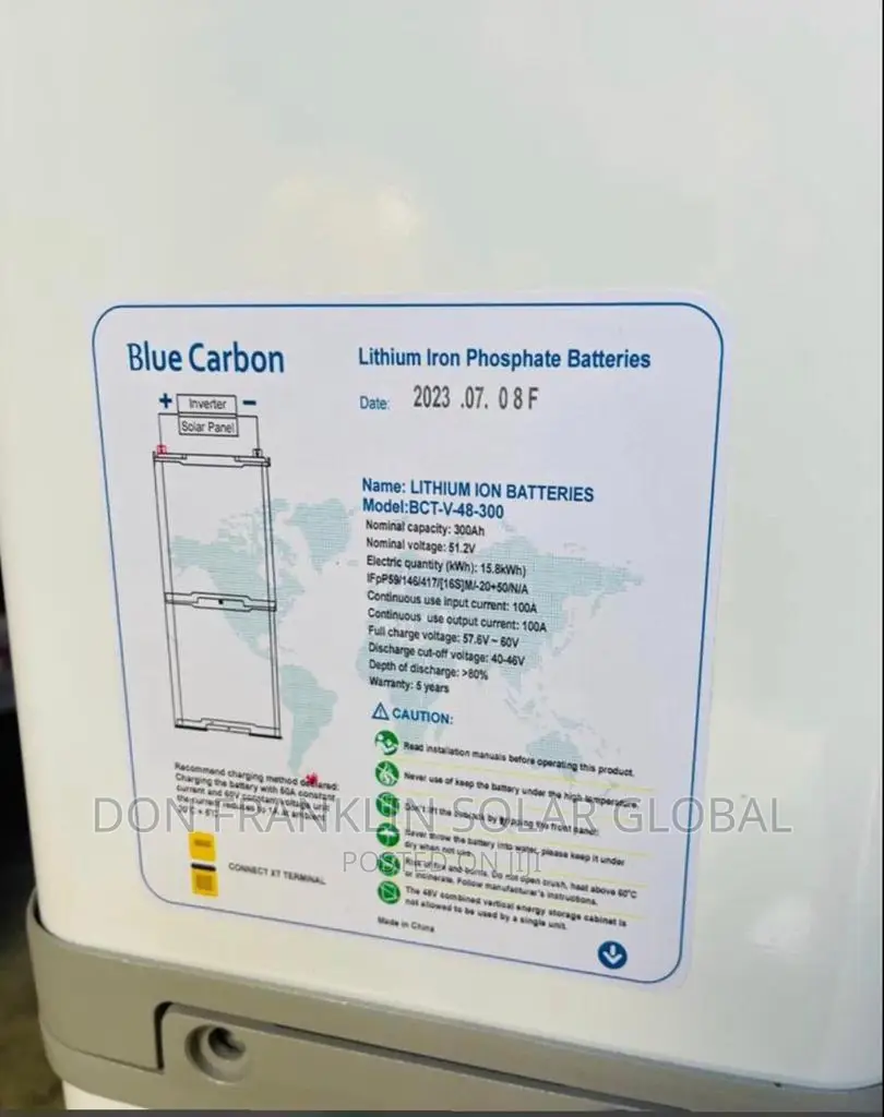 15kwh/48v Blue Carbon Lithium Solar Inverter Battery Tower