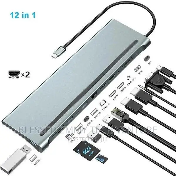 12 in 1 Usb Type C Hub Adapter Laptop Docking Station,Mst Du