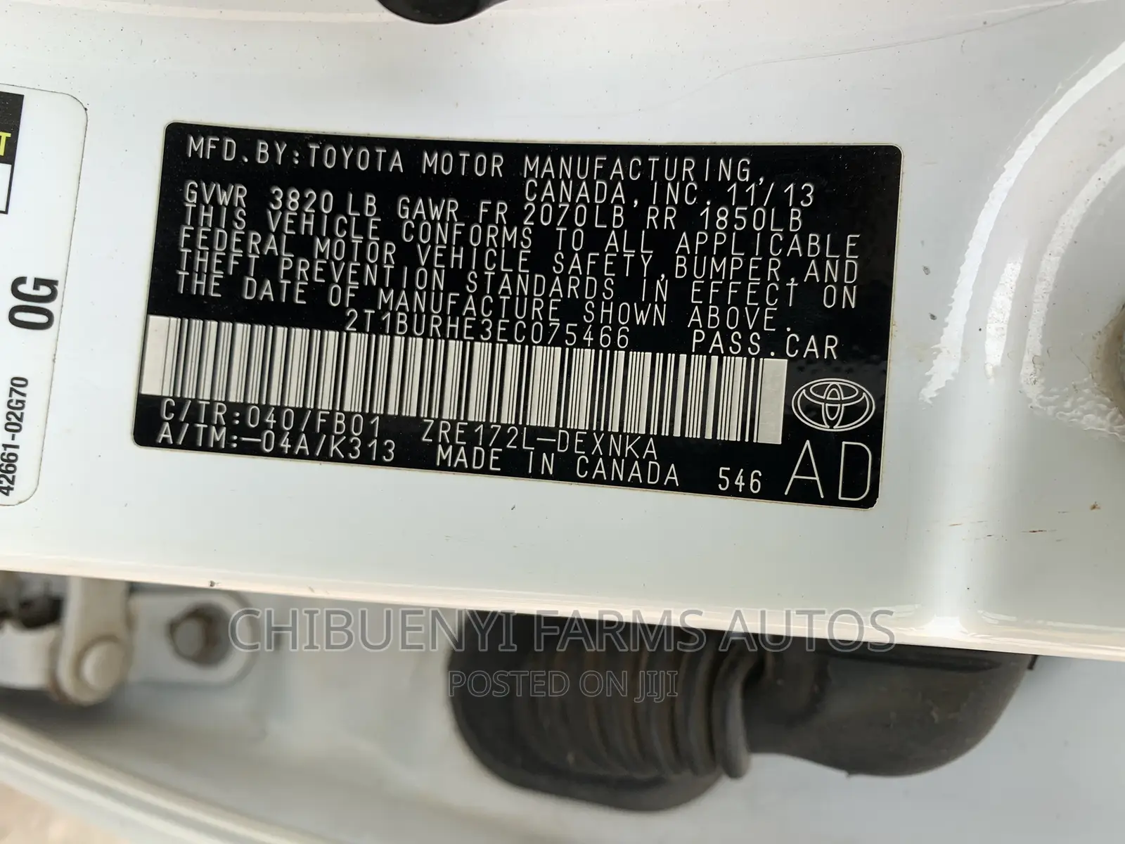 Toyota Corolla LE Premium 4dr Sedan (1.8L 4cyl CVT) 2014 White