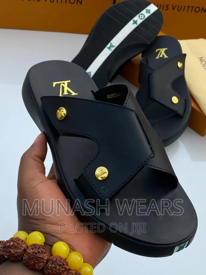 Original Leather Louis Vuitton Slipers