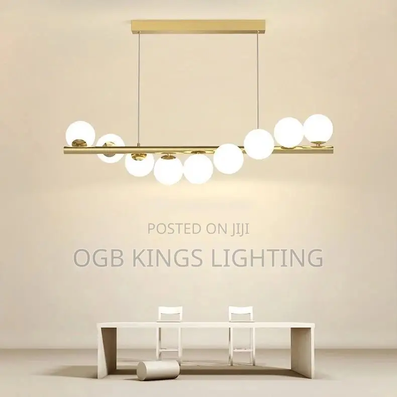 Nordic LED Chandelier Glass Ball Gold Black Pendant Lamp
