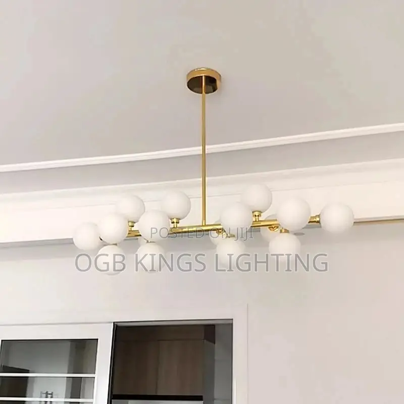 Nordic LED Chandelier Glass Ball Gold Black Pendant Lamp