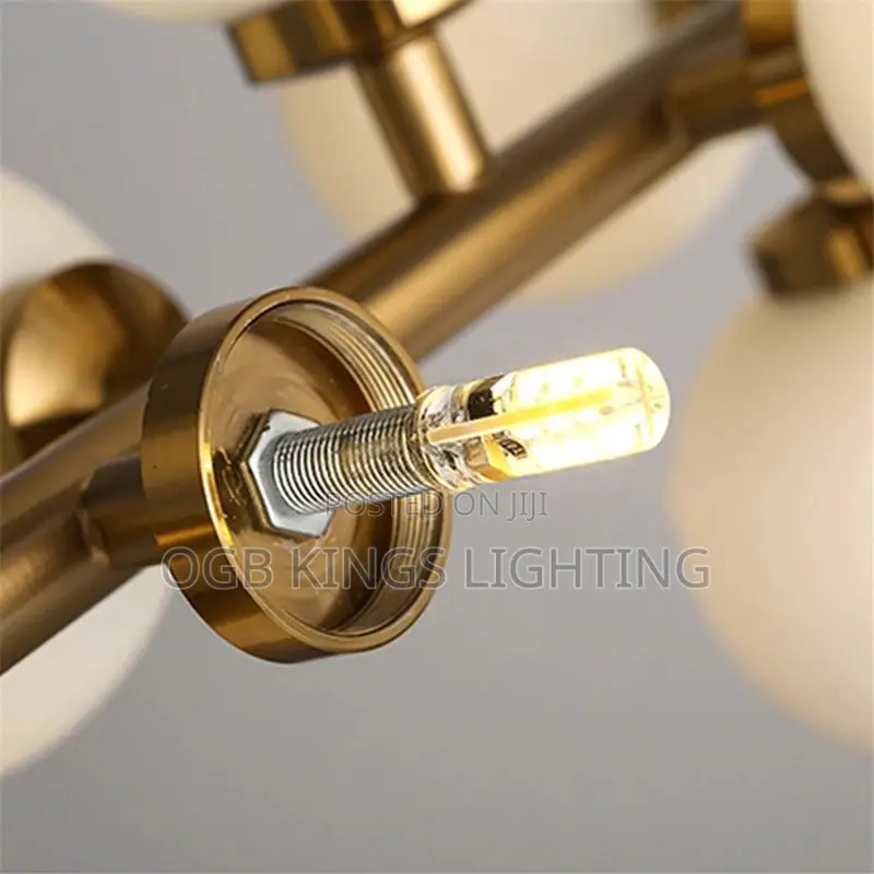 Nordic LED Chandelier Glass Ball Gold Black Pendant Lamp