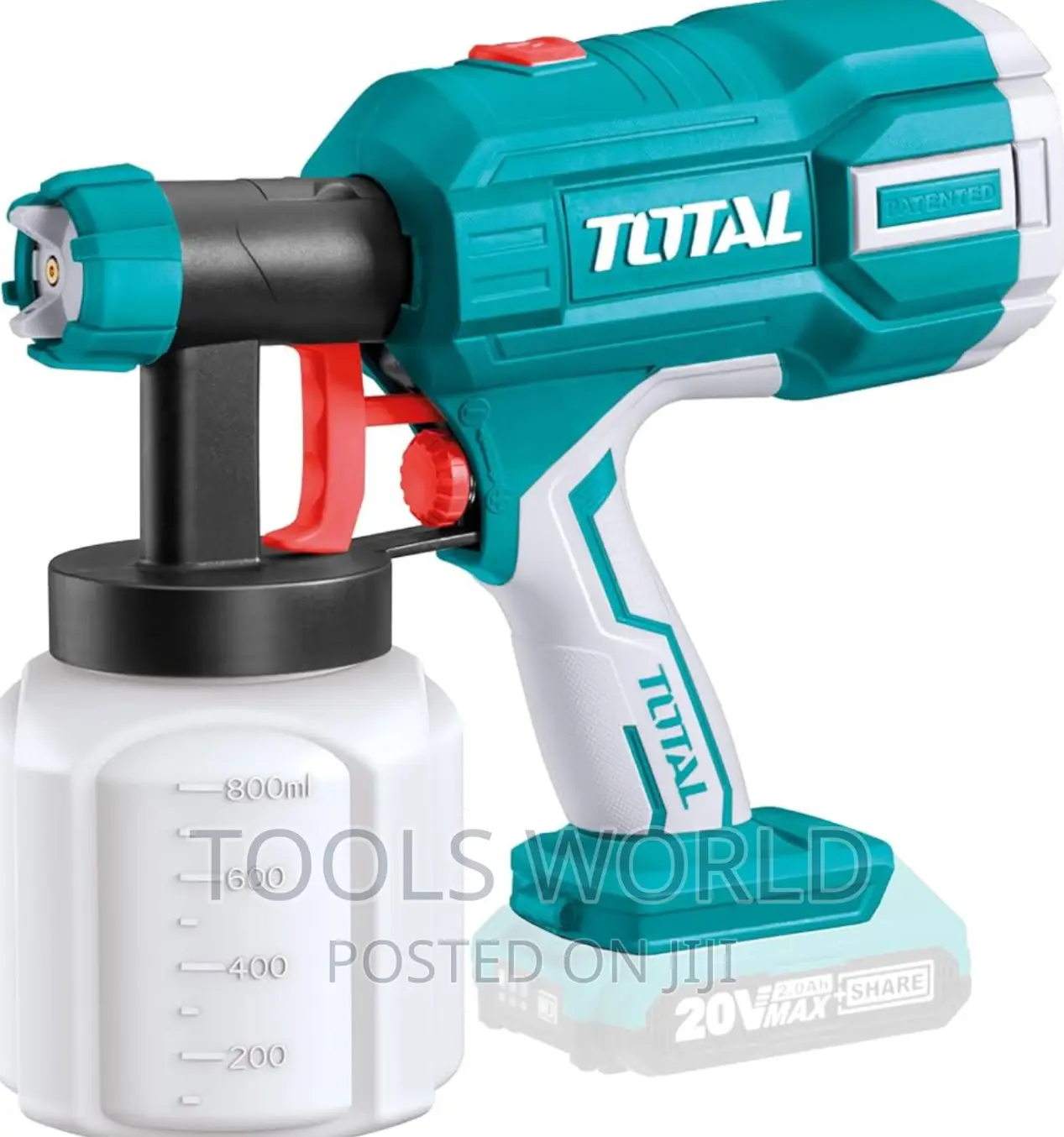 Total Tools - Battery Cordless Paint Spray Gun P20S 20 V