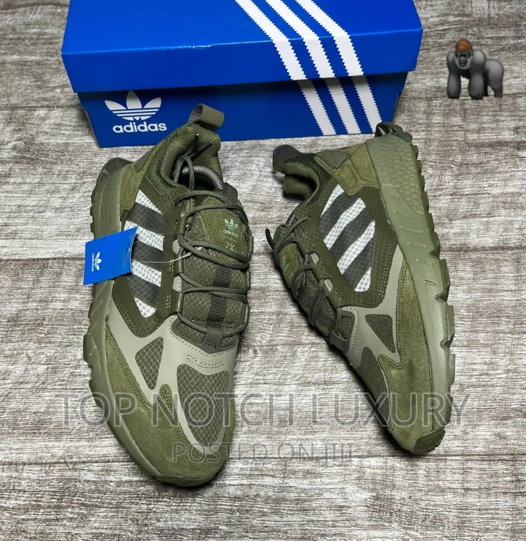 Original Adidas Zx Boost Kaki Green Men Women Sneakers