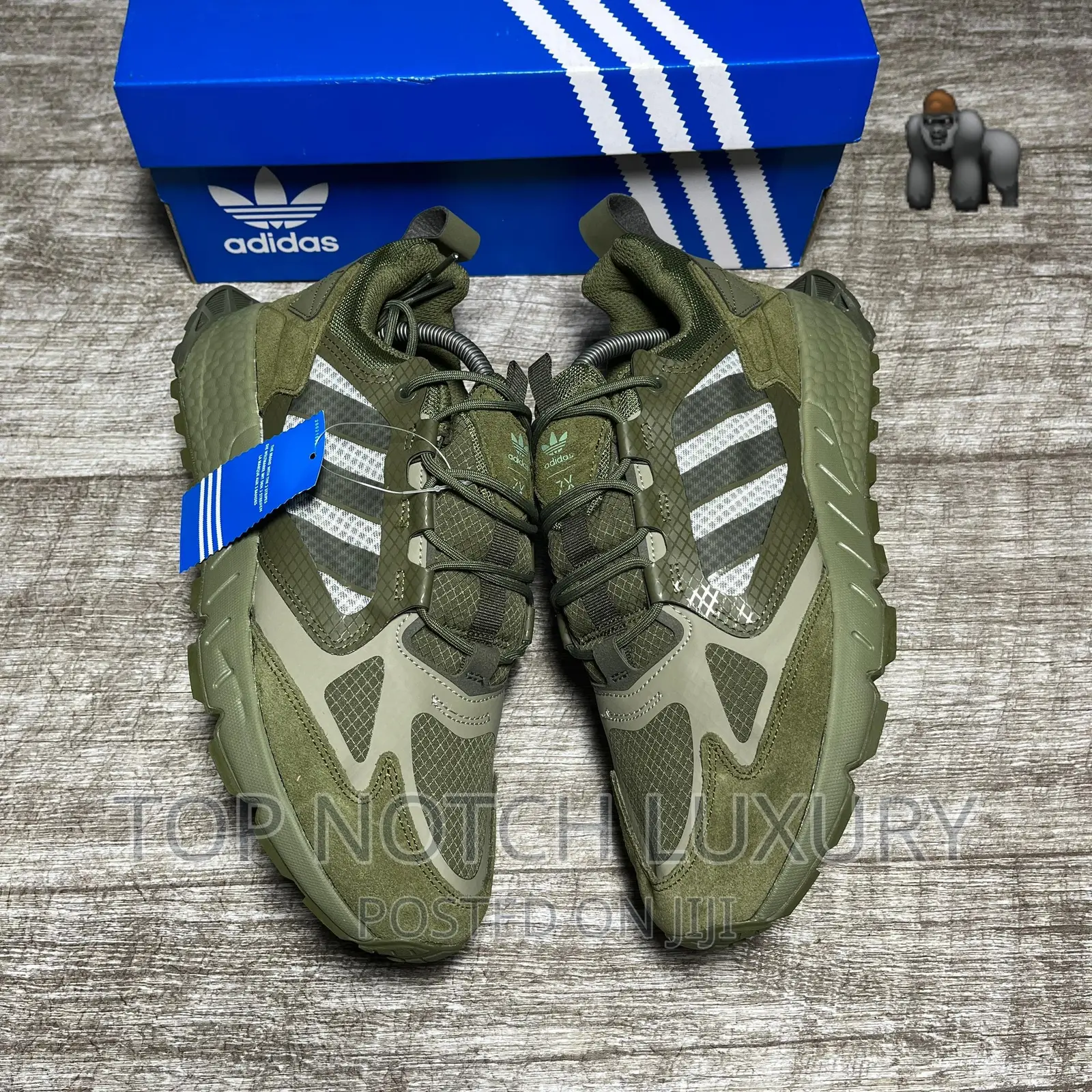 Original Adidas Zx Boost Kaki Green Men Women Sneakers