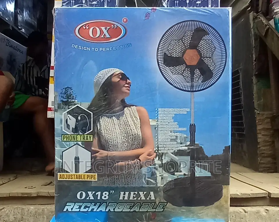 Ox Hexa Rechargeable Standing 18" Fan