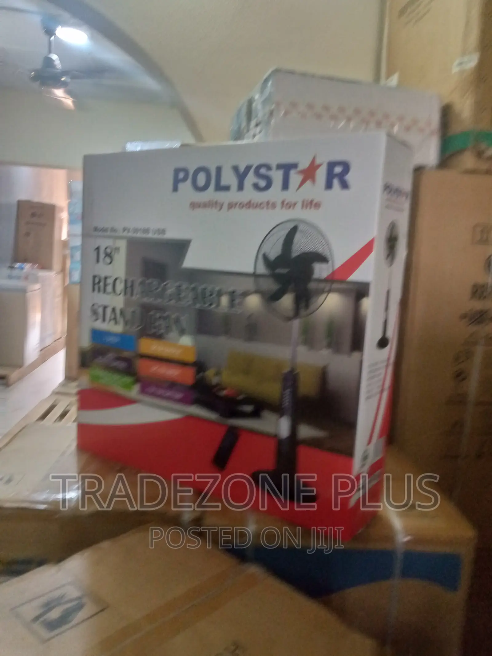 Polystar (Pv3018b) 18-Inch Rechargeable Standing Fan