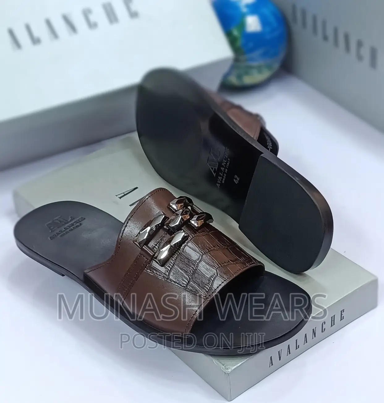 Italian Leather Avalanche Slipers