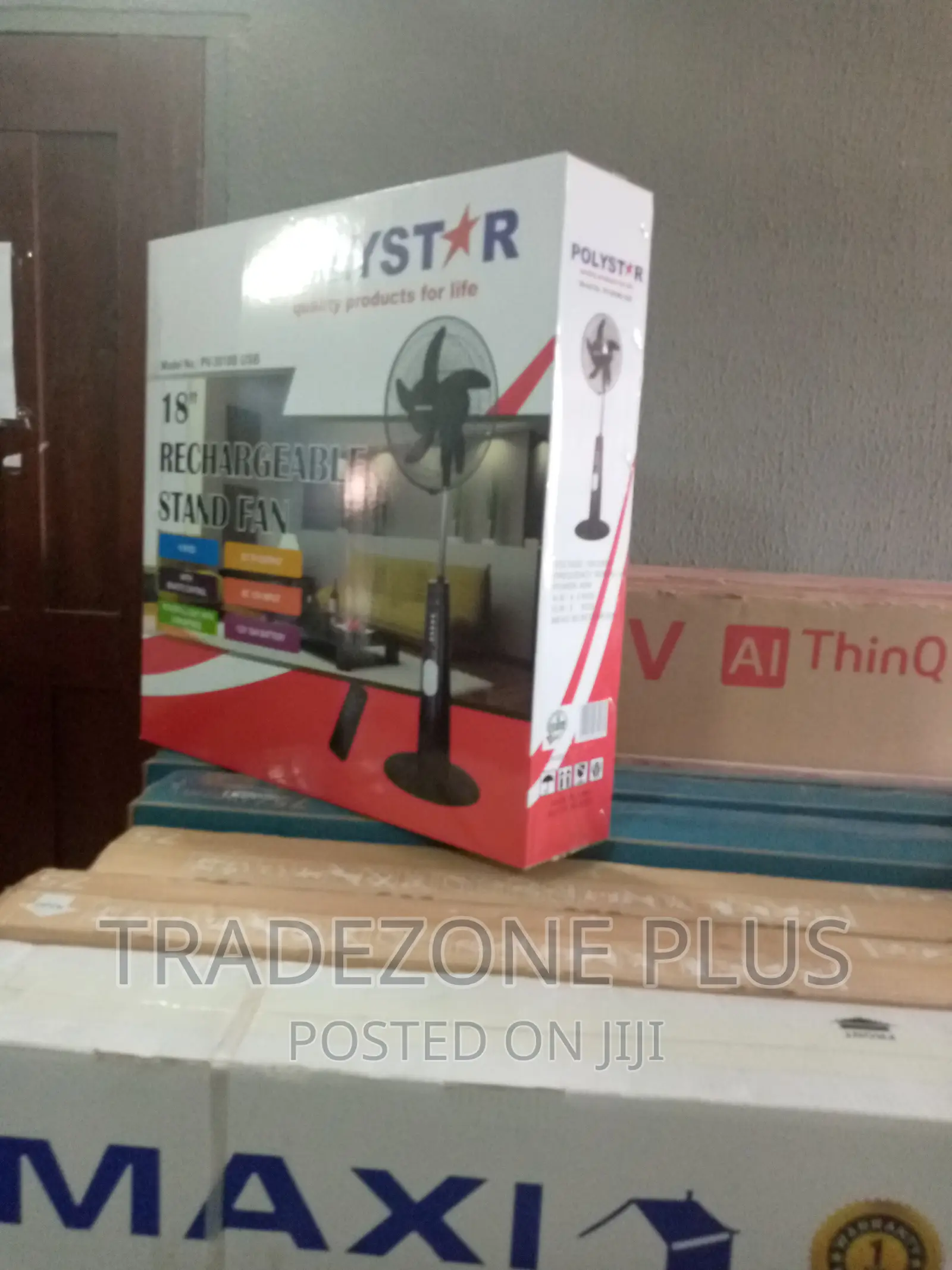 Brandnew Polystar 18''rechargeable Standing Fan[Pv3018b]