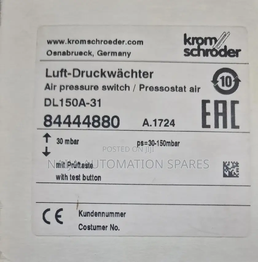 Krom Schroder Dl150a-31 Pressure Switch 84444880