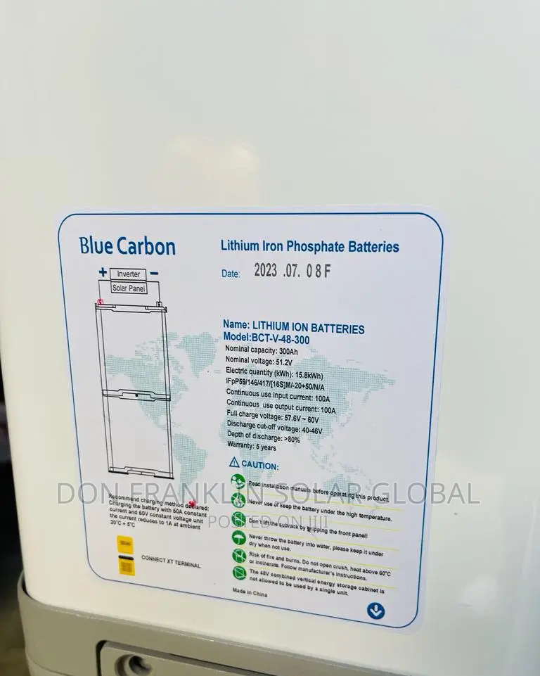 15.8kwh Blue Carbon Lithium Iron Solar Inverter Battery